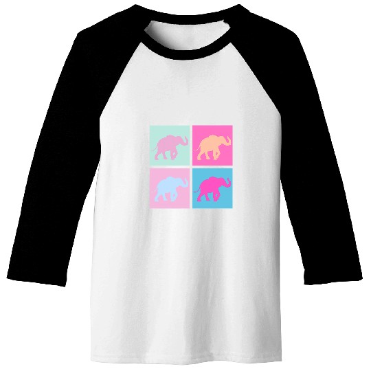 Elephant Mammal Multi Color Elephants Elephant Lover Graphic Baseball Tees