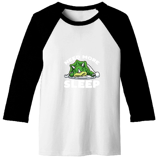 Dinosaur Pet Need More Sleep Napping Triceratops Dinosaur Sleeping 1 Baseball Tees