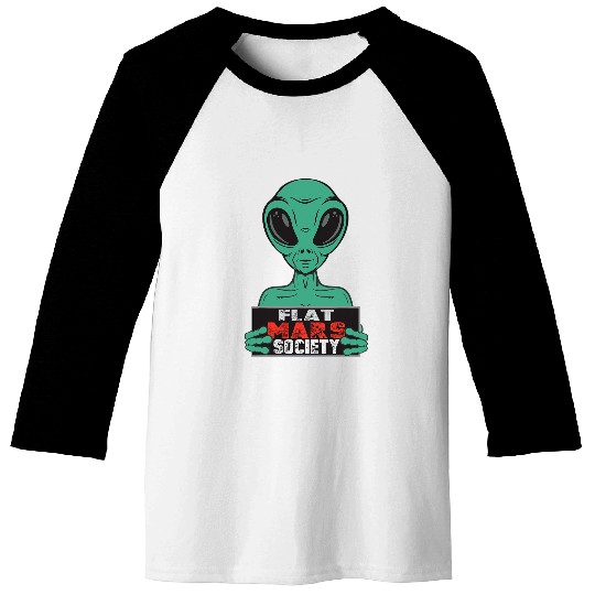 Aliens UFO Flat Mars Society Baseball Tees