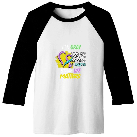 suicides Prevention 988 Ribbon Fight suicides Awareness Prevention You Matter 10 Baseball Tees