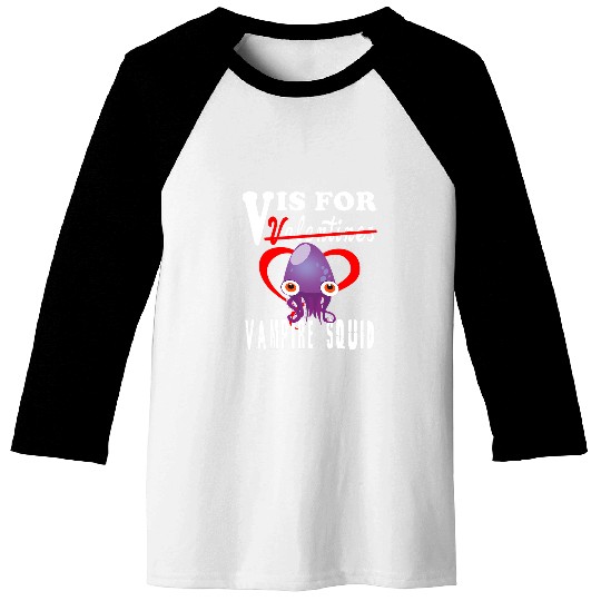 Octopus Pet V is for Vampire Squid Valentines Day 2Tees 5 17 Baseball Tees