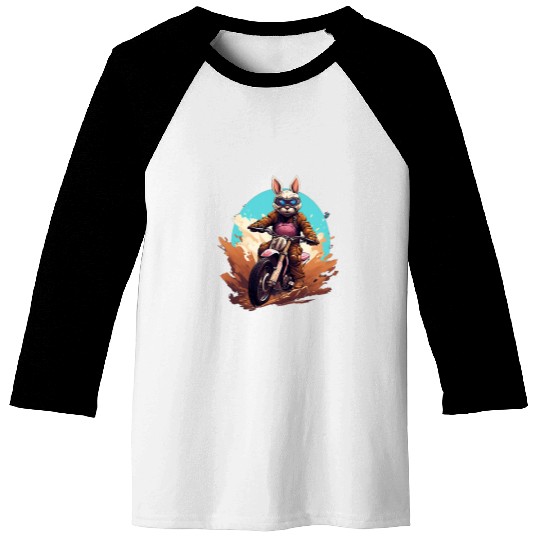 Cool dirt bike bunny for Easter and motorcycle lovers Baseball Tees