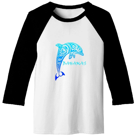 Dolphin Pet Gift Bahamas Vintage Retro Throwback Dolphin Vacation 9 Baseball Tees