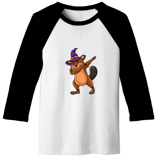 Beaver Pet Dabbings Beaver Witch Baseball Tees