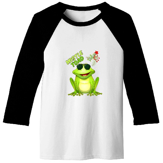 Frog Pet Wearing Sunglasses Christmas Mistle Toad Baseball Tees