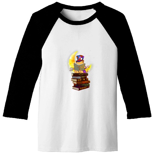Book Fun Reading By Moonlight Kittens Cats Tea Baseball Tees