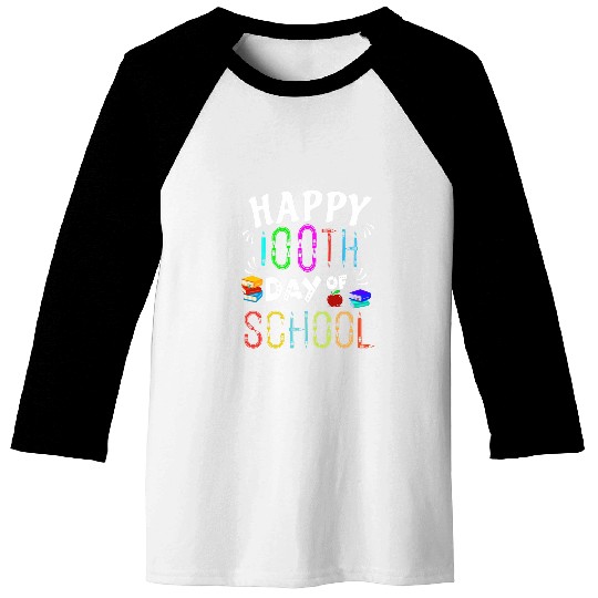 Book Fun 100th teacher days of school student costumes apple Baseball Tees
