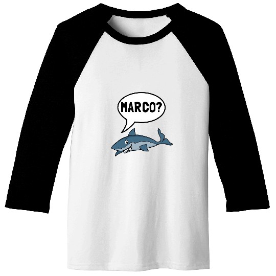 Shark Pet Marco Polo Ocean Vacation Funny Baseball Tees