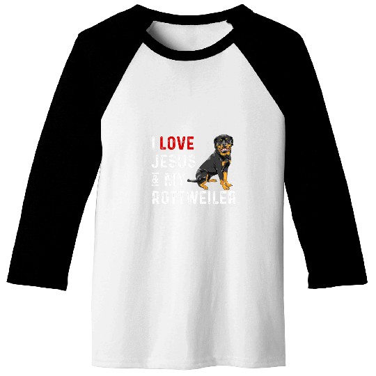 I Love Jesus And My Rottweiler Baseball Tees