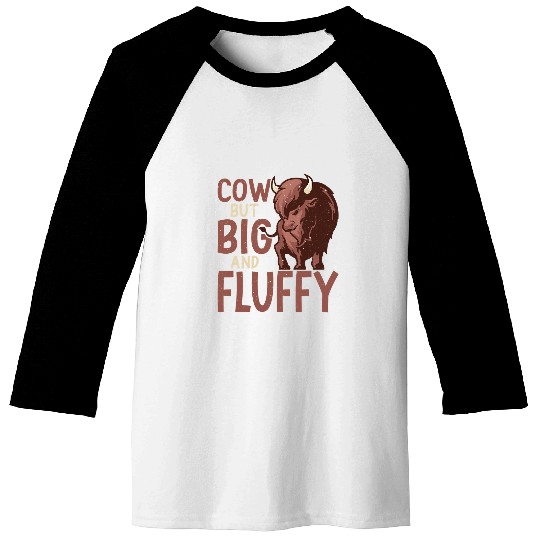 Cow Pet But Big And Fluffy Buffalo Bison Lover Baseball Tees