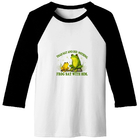 Book Fun Toad sat and did nothing Frog Toad Book Lover Baseball Tees