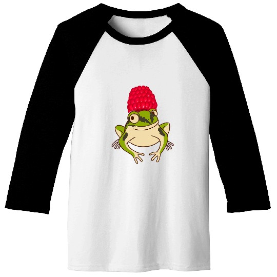 Frog Pet With Raspberry Hat Amphibian Tadpole Frog Lover Baseball Tees
