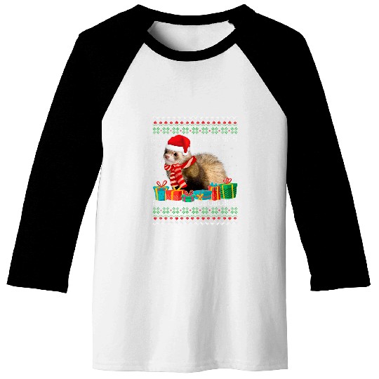 Ferret Pet Pet Lover Ugly Christmas Baseball Tees