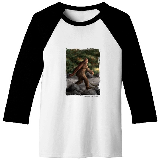 Bigfoot Pet Sasquatch Encounter Cool Original Bigfoot Cryptid Art Baseball Tees