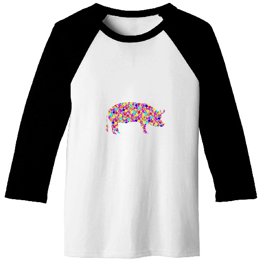 Pig Pet International Dot Day Colorful Dotted Pig 01 Baseball Tees