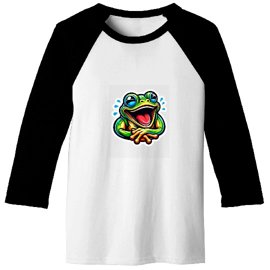 Frog Pet Cute Happy Frog Laughing Smiling Animal Toad Lover Baseball Tees