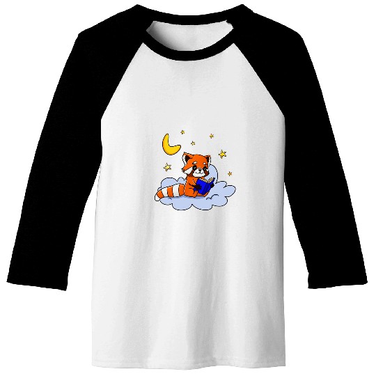Book Fun Funny Red Panda Reading Book for Bookworm and Book Lover Baseball Tees