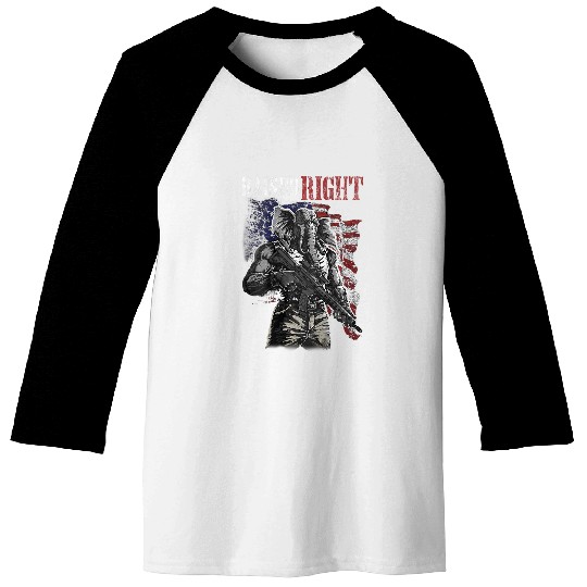 Elephant Mammal raised right elephant usa flag Baseball Tees