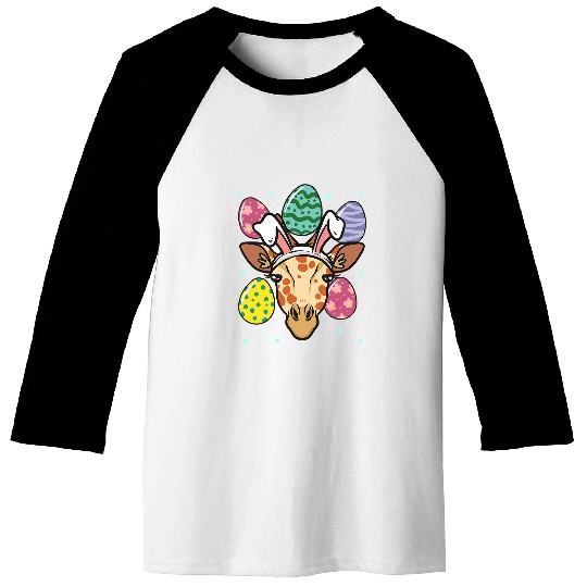 Giraffe Pet Easter Bunny Giraffes Design Baseball Tees