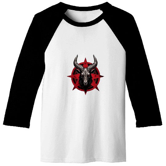 Goats Pet Head Baphomest Pentagram Satanic Devil Occul Baseball Tees