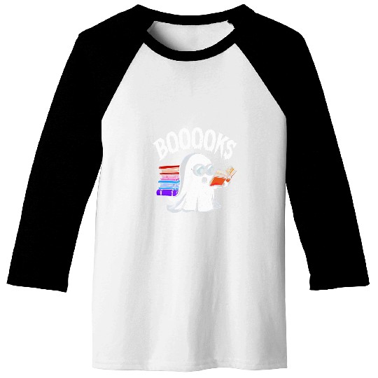 Book Fun ghosts Funny Halloween Librarian Teacher Reader Reading Baseball Tees