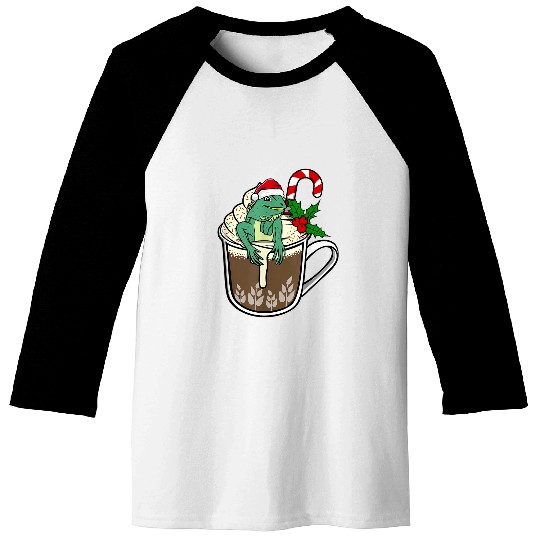 Iguana Pet Lover is sitting in Cocoa Hot Chocolate christmas drink Baseball Tees