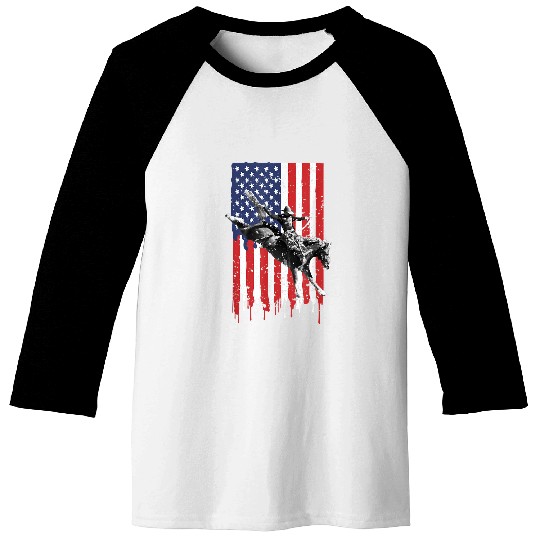 Horse Pet Howdy USA Cowboy USA Lover Horse Riding USA Flag Baseball Tees