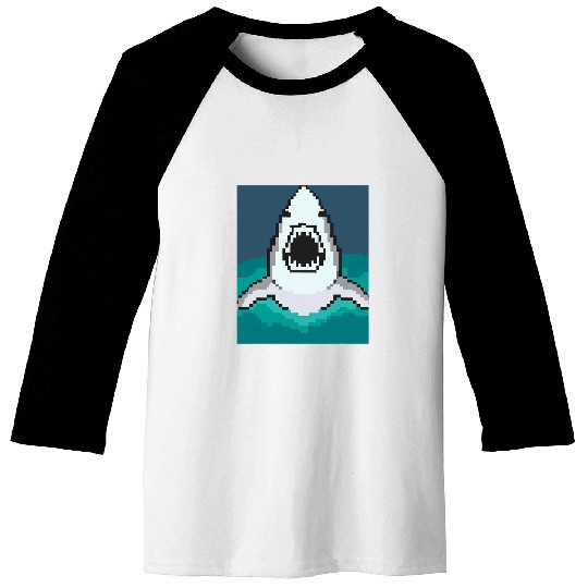 Shark Pet Pixel Art Pixel Shark Scuba Diving Retro Gamer 2 Baseball Tees