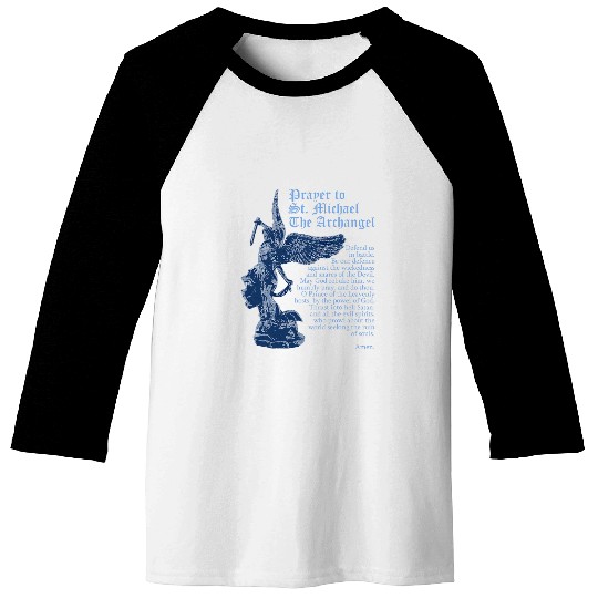 Saint Michael the Archangel Prayer Catholic Christian Pastor Baseball Tees