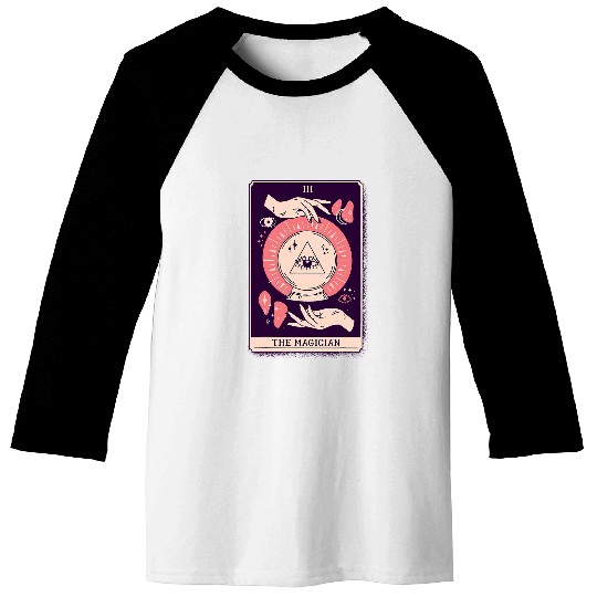 Halloween Tarot Card The Magician Supernatural Baseball Tees