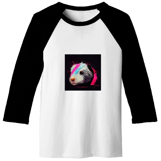 Guinea Pig Pet Punk Rock Guinea Pig In A Leather Jacket Baseball Tees