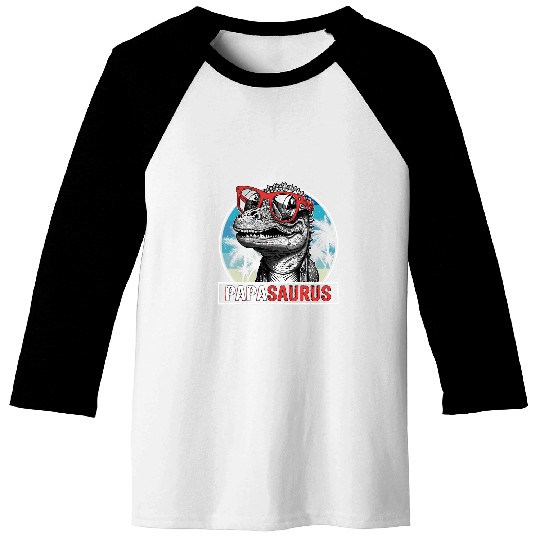 Dinosaur Pet Mens Papasaurus rexs Cool Dad Dinosaur Fathers Day Baseball Tees