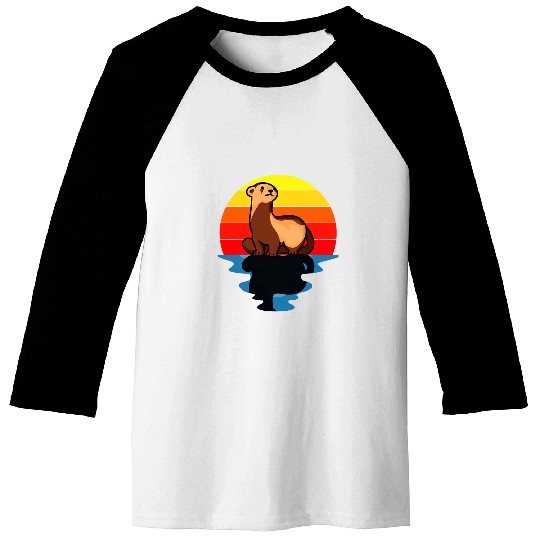 Ferret Pet sunset ferret Baseball Tees