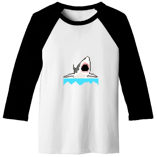 Shark Pet Pixel Art Pixel Shark Scuba Diving Retro Gamer 15 Baseball Tees