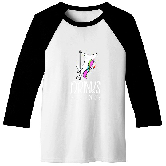 Unicorn Pet Drinks Well With Others Unicorn Wines Lover Baseball Tees
