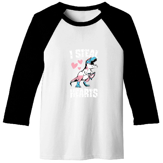 Dinosaur Pet Trans Dinosaur T rexs Transgender Pride I Steal Hearts Boys Baseball Tees