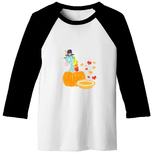 Unicorn Pet vintages Rainbow Pumpkin Cakes Fall Maple Leaves Baseball Tees