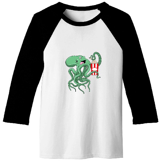 Octopus Pet Popcorn Baseball Tees