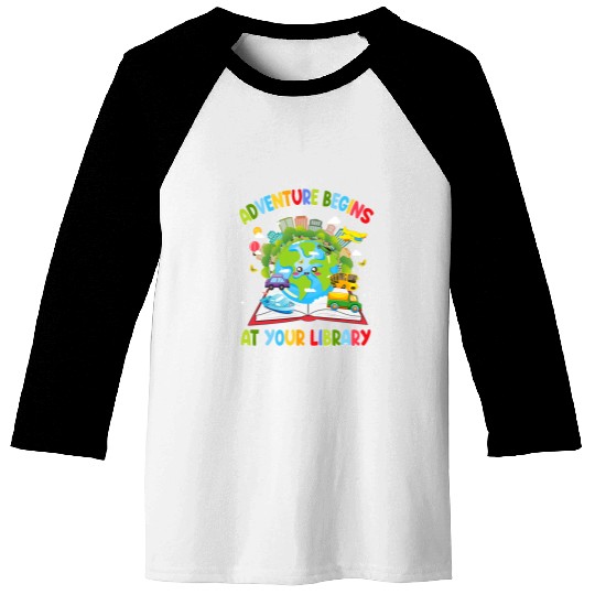 Book Fun Adventure Begins At Your Library Reading 0011 Baseball Tees