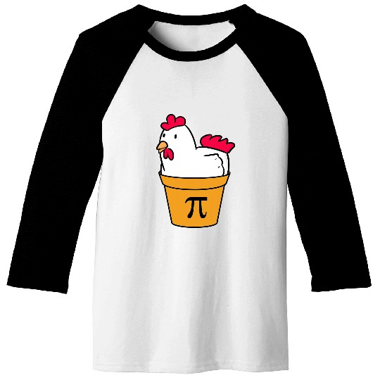 Chicken Pet Funny Math Chicken Pot Pi Chicken Pot Pie Baseball Tees