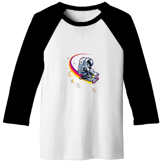 Astronaut Job Space Skateboarding Moon Sun Planet Astronaut Baseball Tees