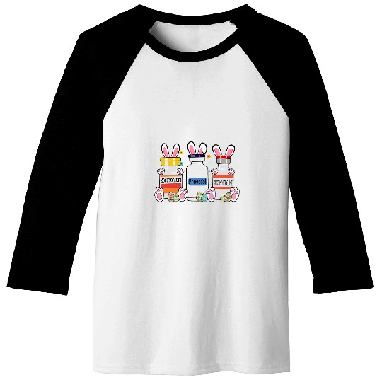 nurses Job Cute Easter Eggs Bunny Ears Happy Easter Day ICU nurses Baseball Tees