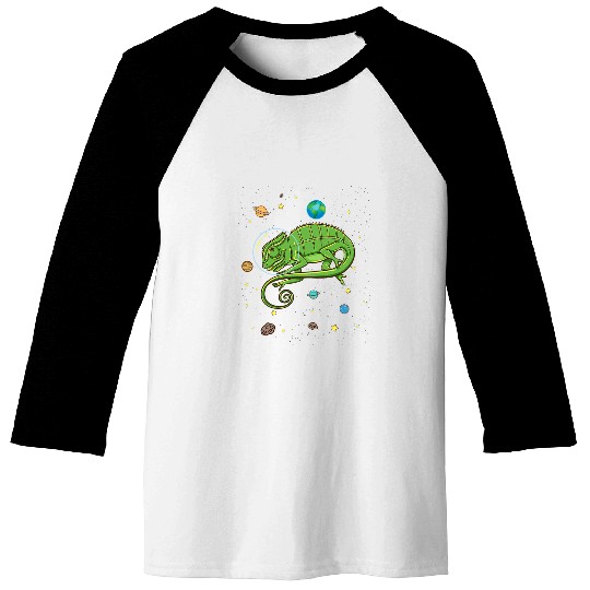 Chameleon Pet In Space Chameleon Lover Baseball Tees