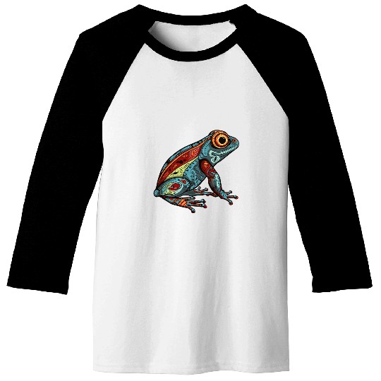 Frog Pet Frog Native American Indian Style Art Pacific Northwest Baseball Tees