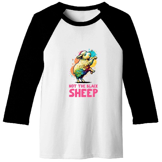 Sheep Pet Not the Black Sheep Sheepherders Farmer Wool Baseball Tees