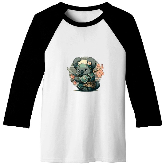 Koala Pet Samurai Koala Warrior Japanese Ninja Koala Kawaii23 12 Baseball Tees