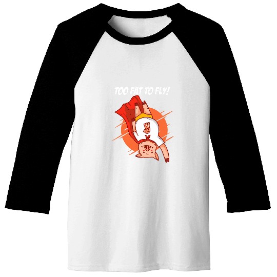 Pig Pet superhero humor Baseball Tees