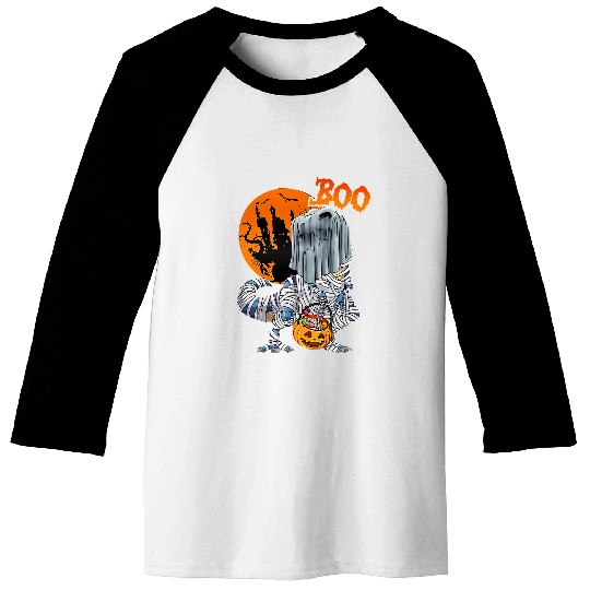 Dinosaur Pet Mummy T rexs Dinosaur ghosts Halloween Jackolantern Pumpkin Baseball Tees