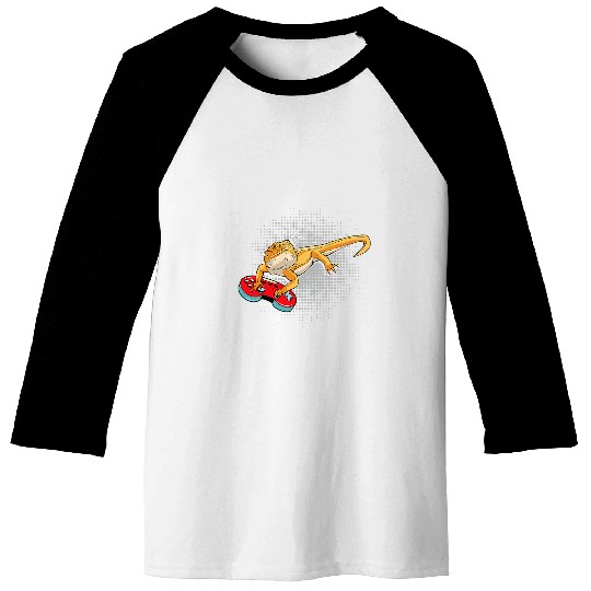 Bearded Dragon Pet Playing Video Game Reptiles Gamer Controller1 Baseball Tees