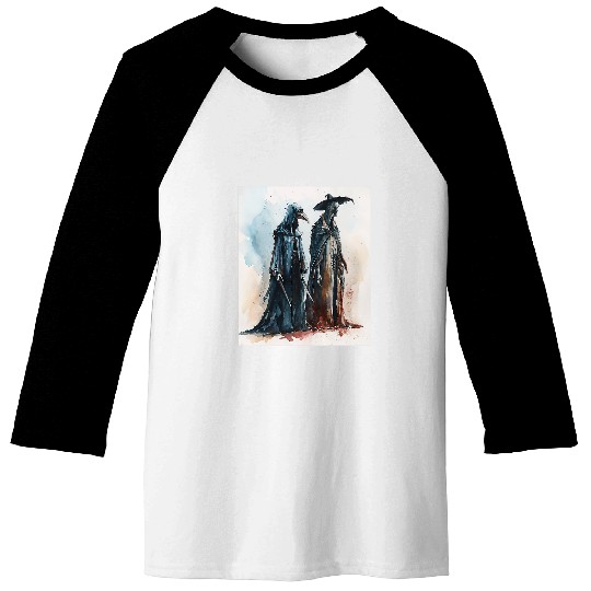 bests Friend Grim Reaper and Plague Doctor Healing Duo Art Baseball Tees